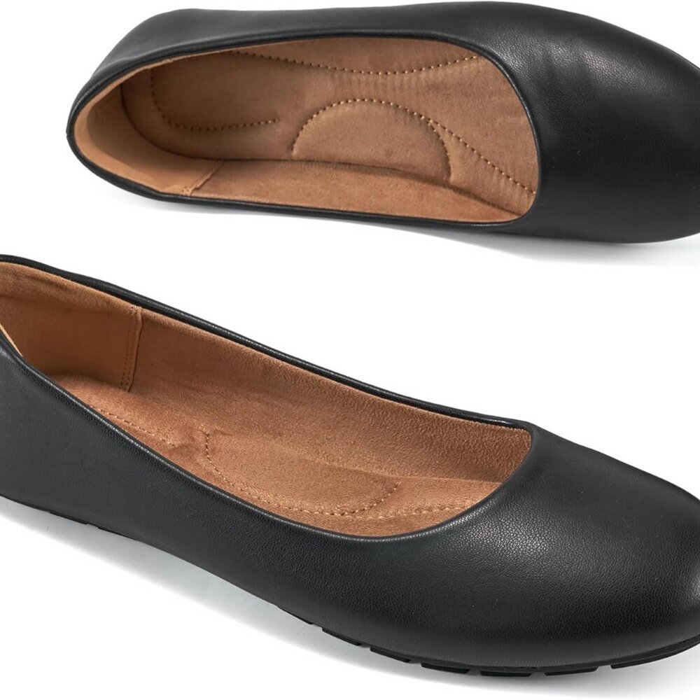 Women Flats Leather Slip-On Ballet Shoes Comfortable Work Casual Dress